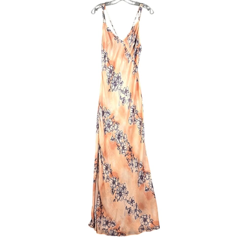 Intimately Free People‎ Cassie Girl Satin Floral Maxi Slip Dress Womens S Slinky